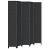 vidaXL Biombo separador de 5 paneles madera maciza Paulownia negro