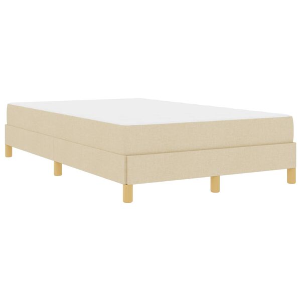 vidaXL Cama tipo Box Spring con colch&oacute;n Crema 120 x 190 cm tela