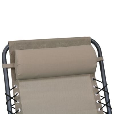 vidaXL Reposacabezas de silla jardín textilene gris taupe 40x7,5x15 cm