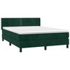 vidaXL Cama box spring con colch&oacute;n terciopelo verde oscuro 140x200 cm
