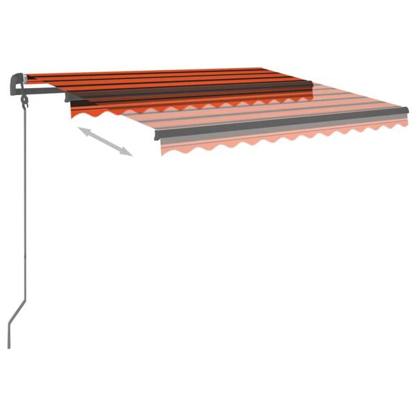 vidaXL Toldo retr&aacute;ctil autom&aacute;tico con postes naranja y marr&oacute;n 3,5x2,5m