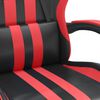vidaXL Silla gaming giratoria y reposapi&eacute;s cuero sint&eacute;tico negro rojo