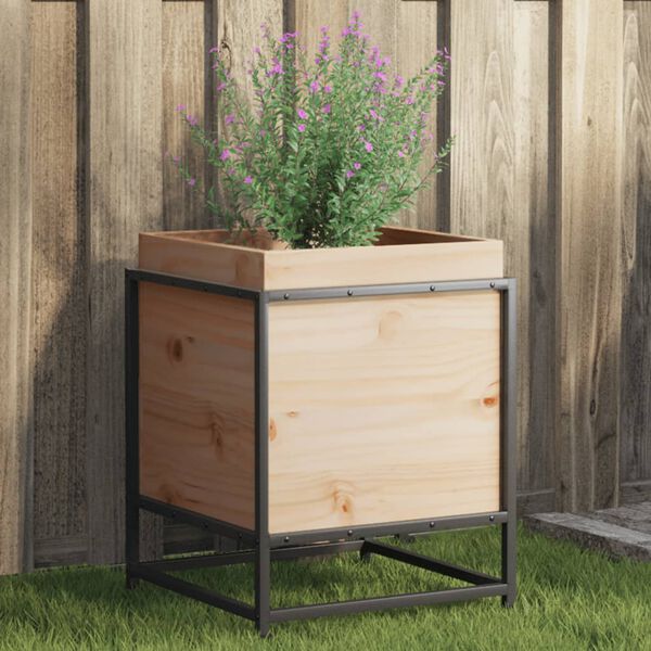 vidaXL Jardinera de madera maciza de pino 40x40x50 cm