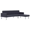 vidaXL Sof&aacute; cama en forma de L Gris oscuro Poli&eacute;ster