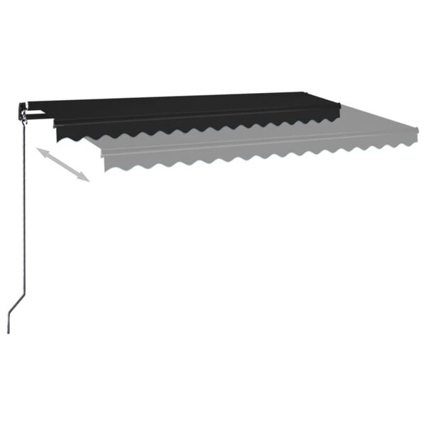 vidaXL Toldo manual retr&aacute;ctil con LED gris antracita 400x350 cm