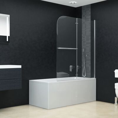 vidaXL Mampara de ducha plegable 2 paneles ESG 120x140 cm