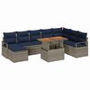 vidaXL Conjunto de sof&aacute;s de jard&iacute;n 9 uds. Gris y marino