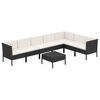 vidaXL Set de muebles de jard&iacute;n 8 pzas y cojines rat&aacute;n sint&eacute;tico negro