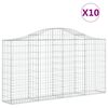 vidaXL Cestas de gaviones 10 uds forma arco hierro 200x30x100/120 cm