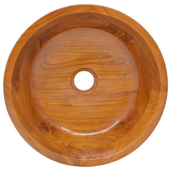 vidaXL Lavabo de madera maciza de teca &Phi;40x10 cm