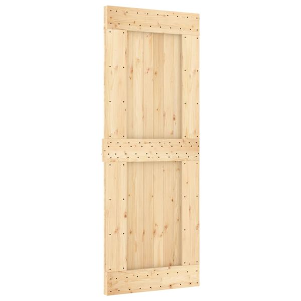 vidaXL Puerta corredera con herrajes madera maciza de pino 80x210 cm