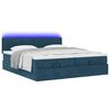 vidaXL Cama otomana con colchones y luces LED azul oscuro 200x200 cm