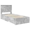 vidaXL Estructura de cama con cabecera Gris Concreto 90 x 190 cm