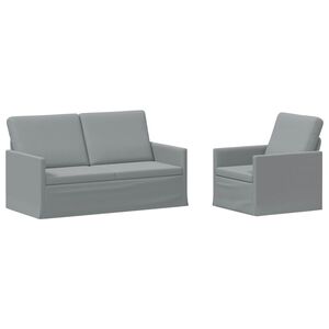 vidaXL Juego de Sof&aacute; 2 pcs Gris Claro Tela