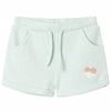 Pantalones cortos infantiles con cord&oacute;n verde menta claro mixto 140