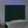 vidaXL Cabecero con luces LED terciopelo verde oscuro 90x5x118/128 cm