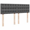 vidaXL Cama box spring con colch&oacute;n tela gris oscuro 160x200 cm