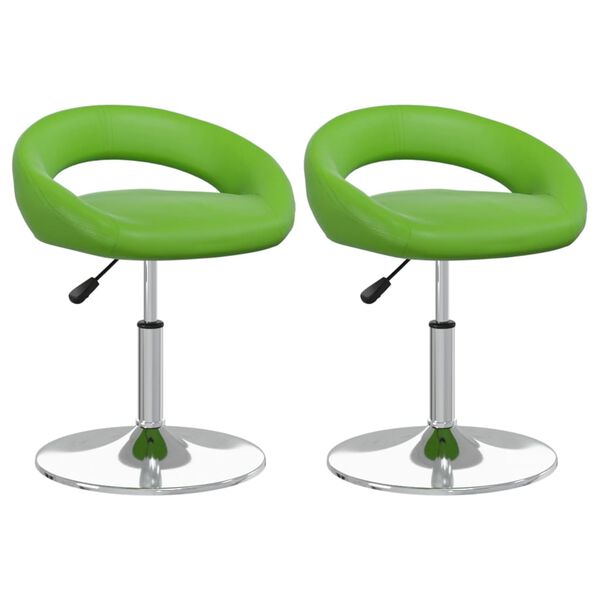 vidaXL Sillas comedor giratorias 2 unidades cuero sint&eacute;tico verde