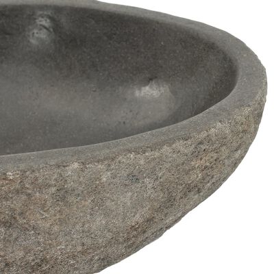 vidaXL Lavabo de piedra de río ovalada 29-38 cm