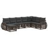 vidaXL Conjunto de sof&aacute;s de jard&iacute;n 8 pcs Gris y Gris Oscuro