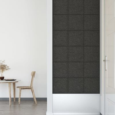 vidaXL Paneles de pared 12 uds tela gris oscuro 30x30 cm 1,08 m²