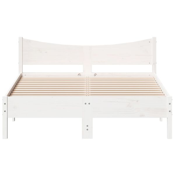 vidaXL Estructura de cama sin colch&oacute;n madera de pino blanca 140x190 cm