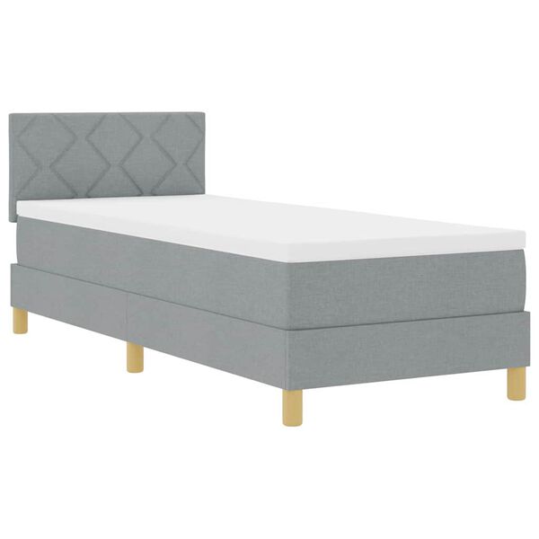 vidaXL Cama tipo Box Spring con colch&oacute;n Gris Claro 80 x 200 cm tela