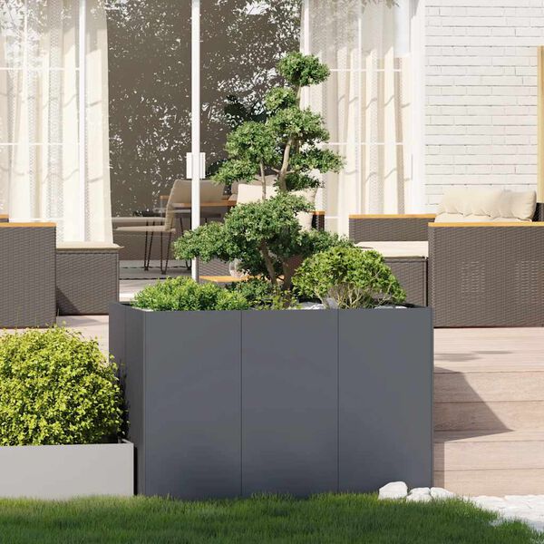 vidaXL Jardinera acero gris antracita 120x80x80 cm