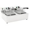 vidaXL Freidora eléctrica doble de acero inoxidable 20 L 6000 W
