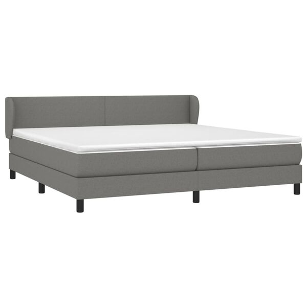 vidaXL Cama box spring con colch&oacute;n tela gris oscuro 200x200 cm