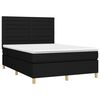 vidaXL Cama box spring con colch&oacute;n tela negro 140x190 cm
