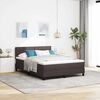 vidaXL Cama box spring con colch&oacute;n Marr&oacute;n Oscuro 140 x 190 cm tela