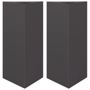 vidaXL Jardineras triangulares 2 uds acero negro 40x34,5x75 cm