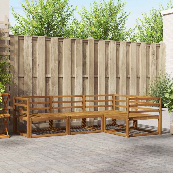 vidaXL Conjunto de sof&aacute;s de exterior 4 pcs Natural