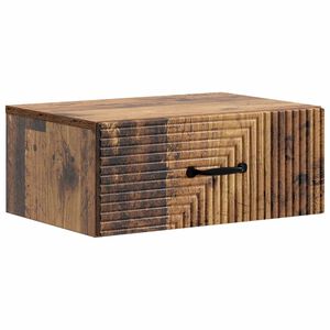 vidaXL Mesita de Noche de Pared Madera envejecida 49 x 34,5 x 20 cm