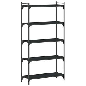 vidaXL Librer&iacute;a de 5 estantes madera de ingenier&iacute;a negro 80x30x154 cm