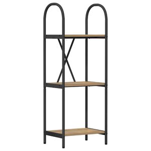 vidaXL Estante de libros 3 niveles 40 x 30 x 109 cm Roble artisan