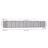 vidaXL Jaula de perros techo y puerta acero galvanizado gris 10x2x2 m
