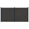 vidaXL Panel de valla 2 pcs WPC y Aluminio Negro