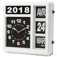 Perel Reloj de pared con calendario versión francesa 31x31 cm