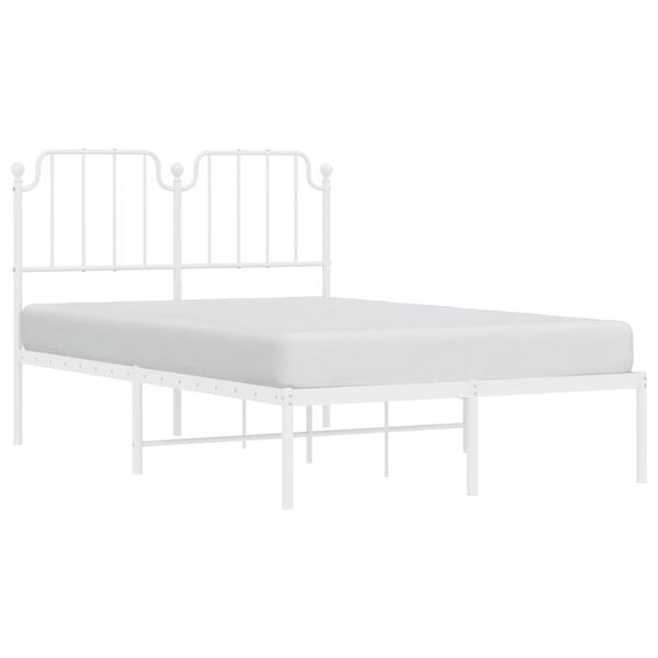 vidaXL Estructura cama sin colch&oacute;n con cabecero metal blanco 120x190cm