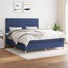 vidaXL Cama box spring con colch&oacute;n tela azul 180x200 cm