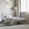 vidaXL Estructura cama sin colch&oacute;n con cabecero metal blanco 107x203cm