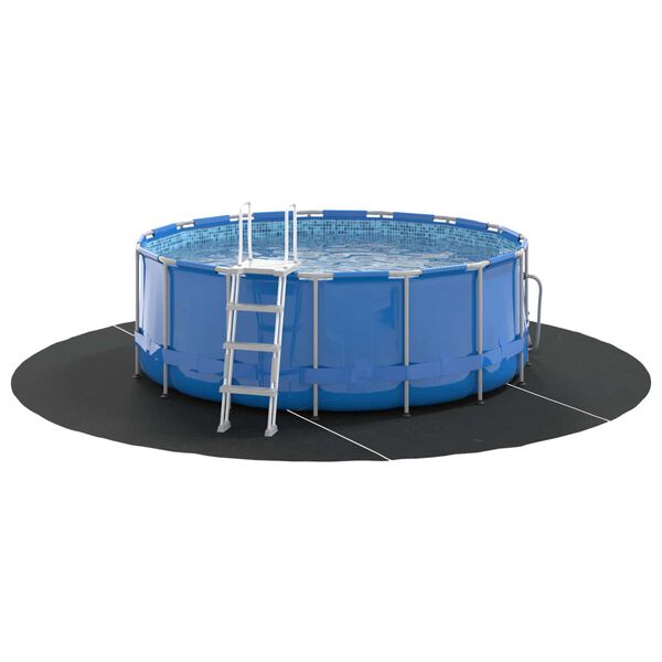 vidaXL Lona para el fondo de la piscina Negro &Oslash; 306 cm Tela no tejida