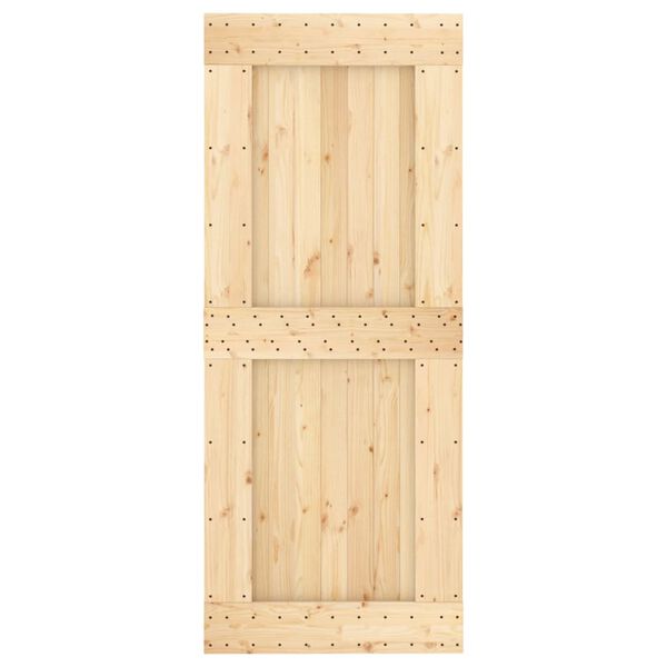 vidaXL Puerta corredera con herrajes madera maciza de pino 85x210 cm