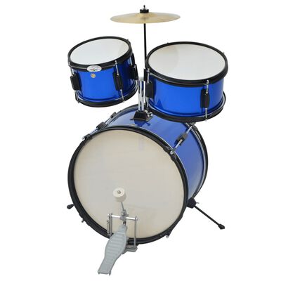 vidaXL Kit de batería completa acero azul junior