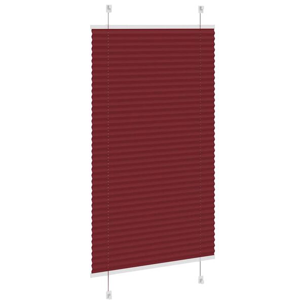 vidaXL Estor Plisado rojo burdeos 80x100 cm Tela Ancho 79,4 cm