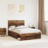 vidaXL Estructura de cama con cabecera Madera vieja 120 x 190 cm