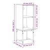 vidaXL Armario auxiliar con puerta de vidrio roble Sonoma 35x37x100 cm