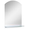 vidaXL Espejo de pared con estante de vidrio templado 20x40 cm